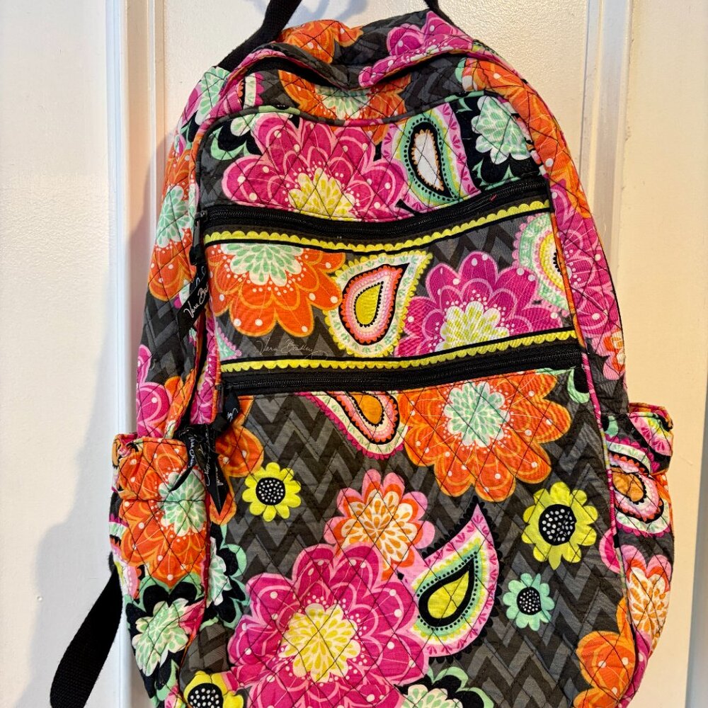 Vera Bradley XL Backpack with Laptop Section GUC Travel Carry On Retired